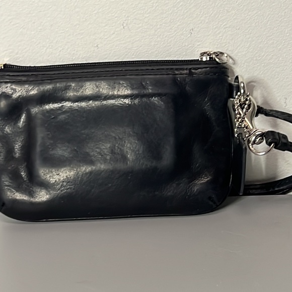 SOLD - Coach Small Leather Black Zip Wristlet - Picture 3 of 3